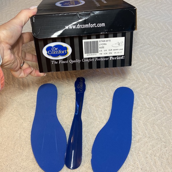 NIB Dr Comfort Merry Mary Jane Lycra Stretch Orthopedic Comfort Shoe, 7W 7 WIDE - Picture 4 of 11